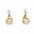 14k Yellow Gold CZ Heart Dangle Post Earrings