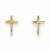 14k Yellow Gold Polished Cross Post Earrings