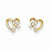 14k Yellow Gold CZ Heart Post Earrings