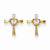 14k Yellow Gold CZ Cross Post Earrings