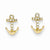 14k Yellow Gold CZ Anchor Post Earrings