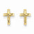 14k Yellow Gold Crucifix Post Earrings