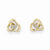 14k Yellow Gold CZ Flower Baby Post Earrings