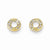 14k Yellow Gold CZ Circle Post Earrings