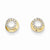 14k Yellow Gold CZ Circle Post Earrings