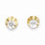 14k Yellow Gold CZ Circle Post Earrings