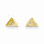 14k Yellow Gold Pyramid Shape w/ CZ inside Post Earrings