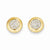 14k Yellow Gold CZ Circle Post Earrings