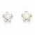 14k Yellow Gold CZ Freshwater Cultured Pearl Flower Post Earrings