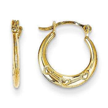 14k Yellow Gold Tiny Hollow Round Hoop Earrings