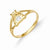14k Yellow Gold CZ Teddy Bear Baby Ring