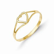 14k Yellow Gold Heart Baby Ring