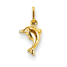 14k Gold Madi K Small Hollow Dolphin Charm hide-image
