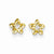 14k Yellow Gold CZ Flower Post Earrings