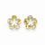 14k Yellow Gold CZ Flower Post Earrings