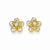 14k Yellow Gold CZ Flower Post Earrings