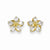 14k Yellow Gold CZ Flower Post Earrings