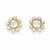 14k Yellow Gold CZ Flower Post Earrings