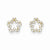 14k Yellow Gold CZ Flower Post Earrings