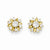 14k Yellow Gold CZ Flower Post Earrings