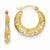 14k Yellow Gold Rhodium Hoop Earrings