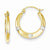 14k Yellow Gold Rhodium Flowers Hollow Hoop Earrings