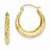 14k Yellow Gold Textured Hollow Hoop Earrings