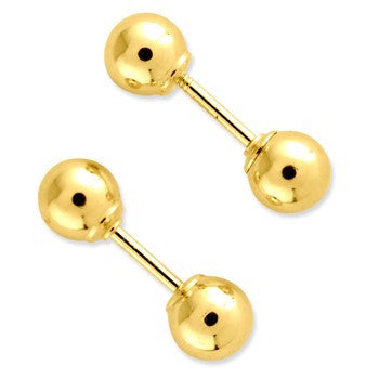 14k Yellow Gold Polished Reversible 4mm Ball Earrings