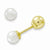 14k Yellow Gold Reversible Cultured Pearl Gold Bead Earrings