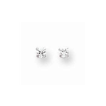 14k White Gold 2.75mm CZ Post Earrings