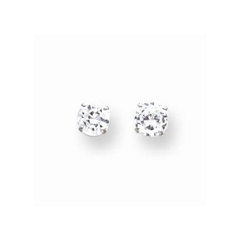 14k White Gold 4mm CZ Post Earrings