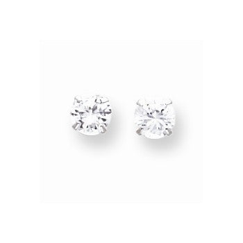 14k White Gold 5.25mm CZ Post Earrings