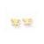 14k Yellow Gold Polished Butterfly Screwback Earrings