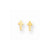 14k Yellow Gold Polished Tiny Cross Screwback Earrings