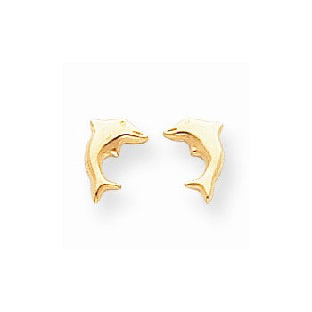 14k Yellow Gold Sm. Dolphin Earrings