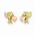 14k Yellow Gold Polished Rhodium Cupid Heart Post Earrings