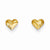 14k Yellow Gold Diamond-Cut Satin Puffed Heart Earrings