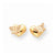 14k Yellow Gold Polished Rhodium Butterfly Heart Screwback Earrings