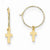 14k Yellow Gold Endless Hoop w/Small Cross Earrings