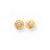 14k Yellow Gold Pink CZ on Flower Screwback Earrings