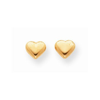 14k Yellow Gold Sm. Puffed Heart Earrings