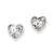 14k White Gold Diamond-Cut Heart Earrings