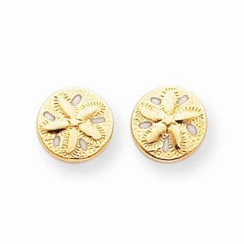 14k Yellow Gold Polished S& Dollar Post Earrings