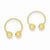 14k Yellow Gold Open Hoop Beaded Earrings