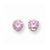 14k White Gold 6.5mm Pink CZ Post Earrings