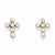 14k Yellow Gold CZ Cross Post Earrings