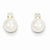 14k Yellow Gold Cultured Pearl CZ Earrings
