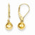14k Yellow Gold Dangle 6mm Bead Earrings