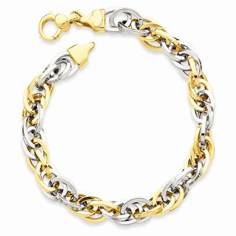 14K White and Yellow Gold Fancy Bracelet