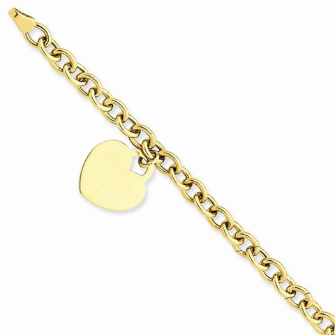 14K Yellow Gold Heart Charm